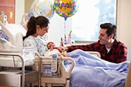 maternity room with balloons