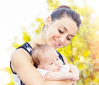 young mom with baby