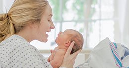 Mom with newborn baby