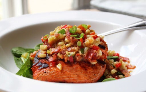 Grilled Salmon and Corn Relish 