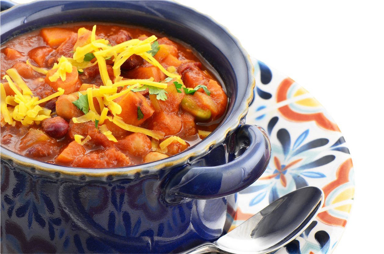 Sweet Potato Chili in soup dish