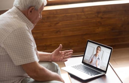 patient engaged in virtual visit with provider