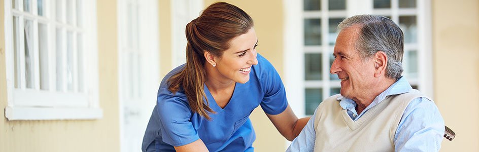 volunteer helping patient