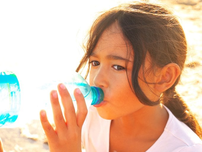 kid sipping water